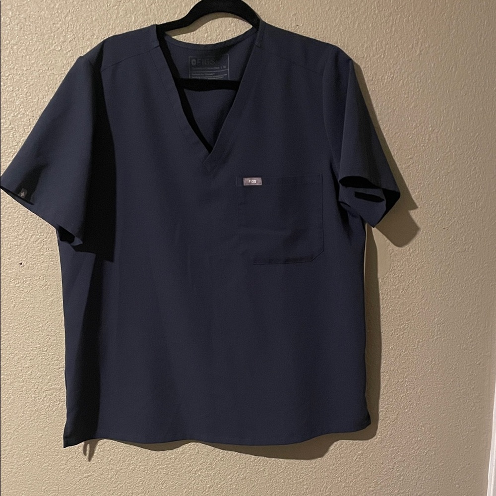 Figs Women's dark grey/blue V-Neck Scrub Top